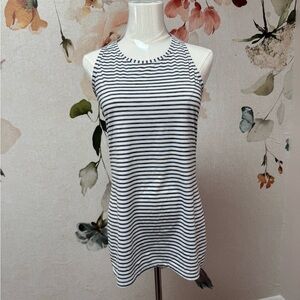 Athleta Blue and White Striped Tank Top